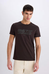 Slim Fit Crew Neck Printed Short Sleeve T-Shirt