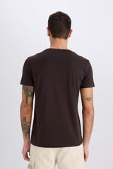 Slim Fit Crew Neck Printed Short Sleeve T-Shirt