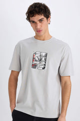 Boxy Fit Crew Neck Printed T-Shirt