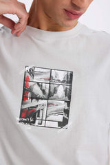 Boxy Fit Crew Neck Printed T-Shirt