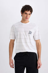 100% Cotton Boxy Fit Crew Neck Printed Short Sleeve T-Shirt