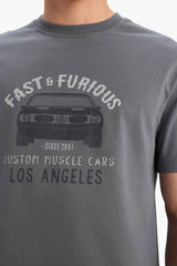 100% Cotton Fast & Furious Regular Fit Crew Neck Short Sleeve T-Shirt