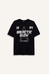 Oversize Fit Slogan Short Sleeve T-Shirt