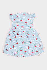 Girl Baby Patterned Short Sleeve Flamed Poplin Dress