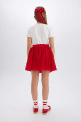 Girl A Cut Knitted Skirt