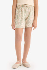 Girl Floral Patterned Viscose Shorts