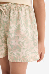 Girl Floral Patterned Viscose Shorts