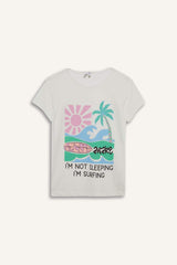 Girls Pajama Set Printed Short Sleeve Top Elastic Waist Shorts