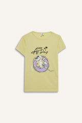 Girls Pajama Set Printed Short Sleeve Top Elastic Waist Shorts