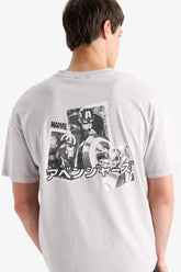 100% Cotton Marvel Avengers Boxy Fit Crew Neck Back Printed Short Sleeve T-Shirt