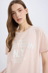 Regular Fit Cycling Collar Printed Short Sleeve T-shirt