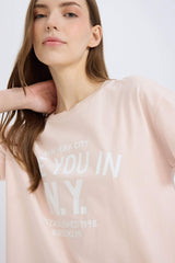 Regular Fit Cycling Collar Printed Short Sleeve T-shirt