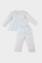 Baby Girl Ribbed Top Bottom 2 Piece Pajama Set