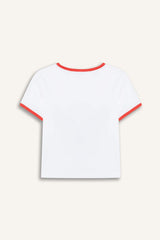 Girls Snoopy Crop Crew Neck Camisole Short Sleeve T-Shirt