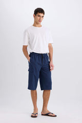 Long Fit Mesh Lined Long Length Cargo Pocket Swim Shorts