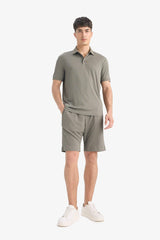 Regular Fit All-Direction Stretch Crinkle Bermuda Shorts