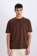 Oversize Fit Crew Neck Printed T-Shirt