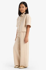 Girl Wide Leg Crinkle Trousers