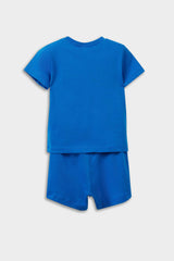 Baby Boy Superman Pajama Set Short Sleeve Combed Cotton Top and Elastic Waist Shorts