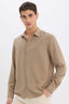 Modern Fit Polo Collar Long Sleeve Shirt
