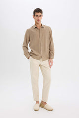 Modern Fit Polo Collar Long Sleeve Shirt
