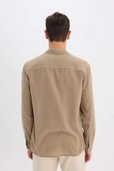 Modern Fit Polo Collar Long Sleeve Shirt