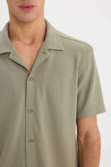 Regular Fit Polo Collar Short Sleeve Shirt