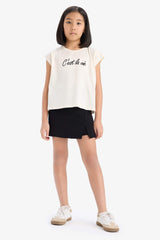 Girl Short Sleeve T-Shirt Skort 2 Piece Set