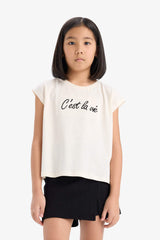 Girl Short Sleeve T-Shirt Skort 2 Piece Set