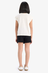 Girl Short Sleeve T-Shirt Skort 2 Piece Set