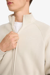 Boxy Fit Stand Collar Printed Zippered Sweatshirt with Soft Fur Inside