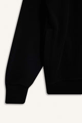 Boxy Fit Stand Collar Printed Zippered Sweatshirt with Soft Fur Inside