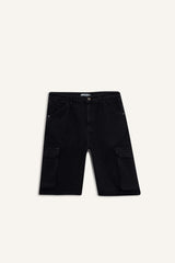 100% Cotton Cargo Fit Jean Bermuda Shorts