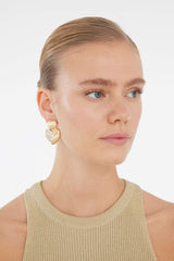 Women's 2-Piece Stone Gold Earrings