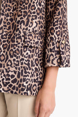 Loose Fit Jacket Collar Leopard Print Blazer Jacket