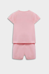 Baby Girl Pajama Set Unicorn Printed Short Sleeve Combed Cotton Top and Elastic Waist Shorts