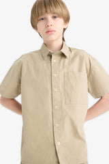 Boy Oversize Fit Polo Collar Parachute Shirt