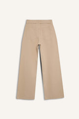 Wide Leg High Waist Gabardine Trousers
