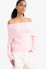 Regular Fit Off Shoulder Knitwear Pullover