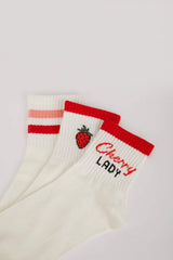 Women's Comfortable Rubber 3 Pcs Cotton Sock