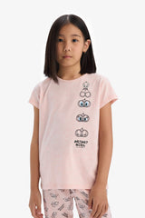 Girls Looney Tunes Pajama Set Short Sleeve Top and Elastic Waist Long Bottom