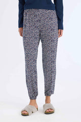 Pajama Set: Long-sleeved top, patterned long bottoms