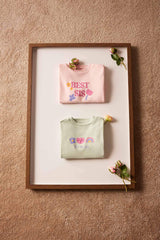 Baby Girl Newborn Crew Neck Printed 2 Piece T-Shirt