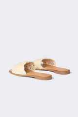 Women's Pearl Detailed Single-Strap Flat Sole Slippers