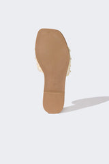 Women's Pearl Detailed Single-Strap Flat Sole Slippers