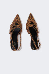 Woman Faux Leather Heeled Sandals