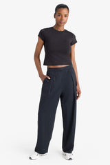 Straight Fit Wide Leg Trousers