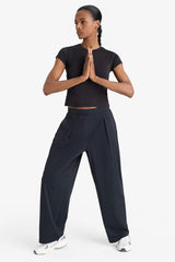 Straight Fit Wide Leg Trousers