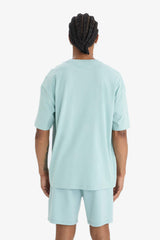 DeFactoFit Oversize Wide Mold Crew Neck Printed Sports Short Sleeve T-Shirt