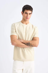 Regular Fit T-Shirt With A Round Neck And Short Sleeves